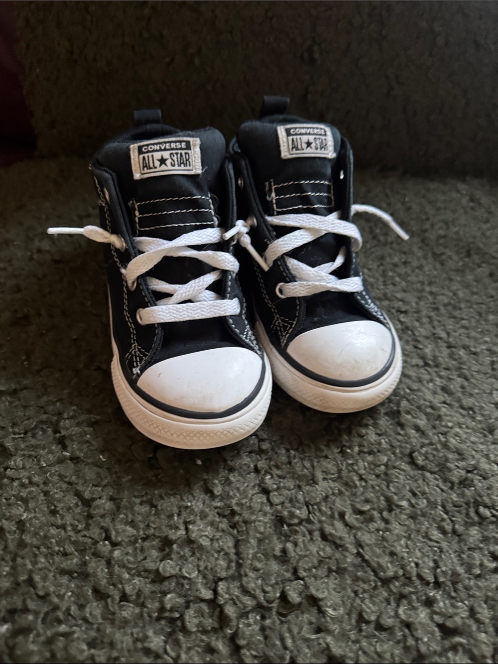 Converse Kids Black & White High-Top Sneakers 9c